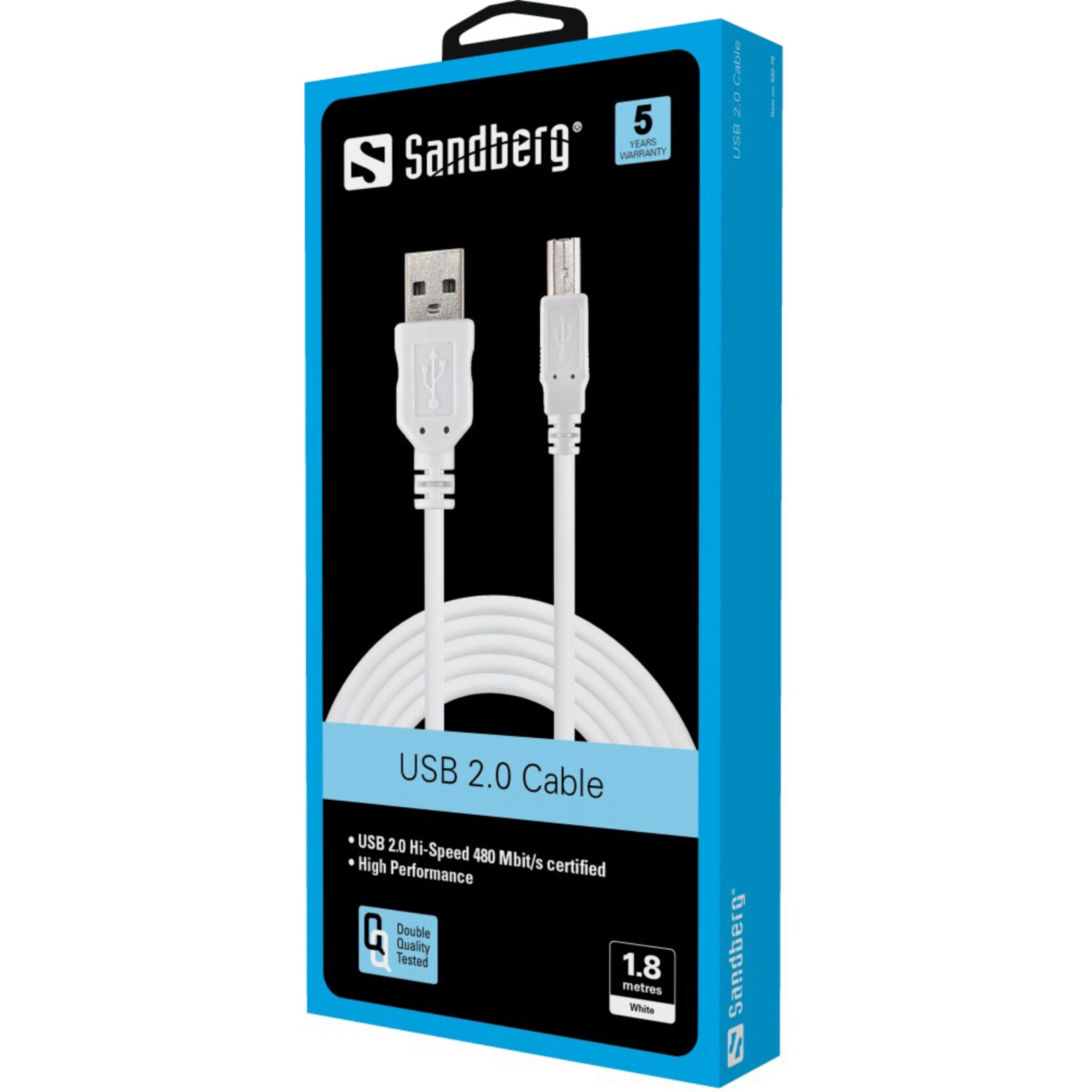 SANDBERG USB 2.0 A-B Stecker 1,8 m