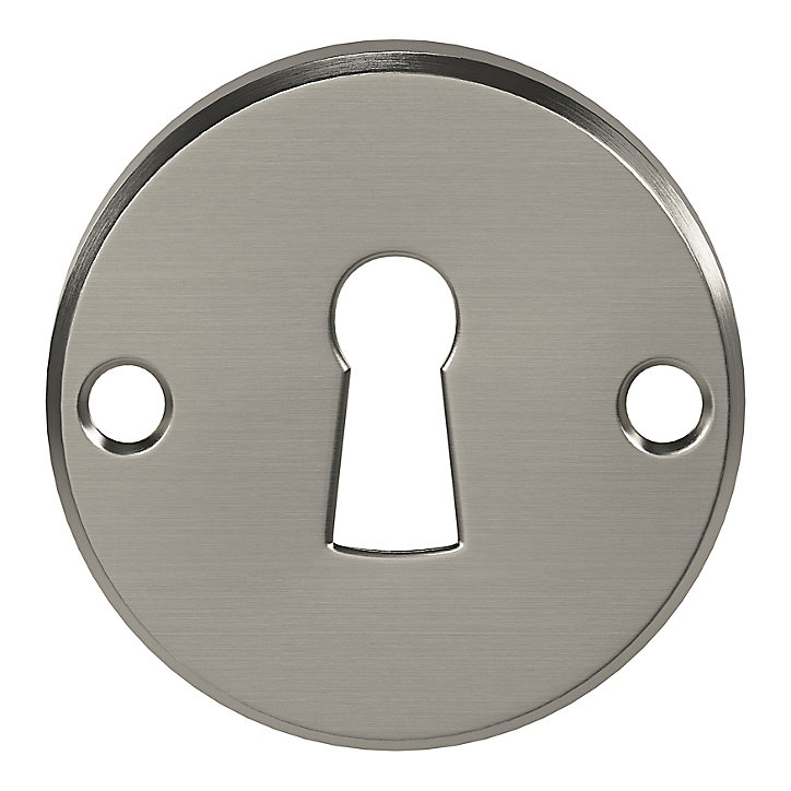 Rosace de fonction rond à visser à serrure GoodHome brillant argent Ø48mm