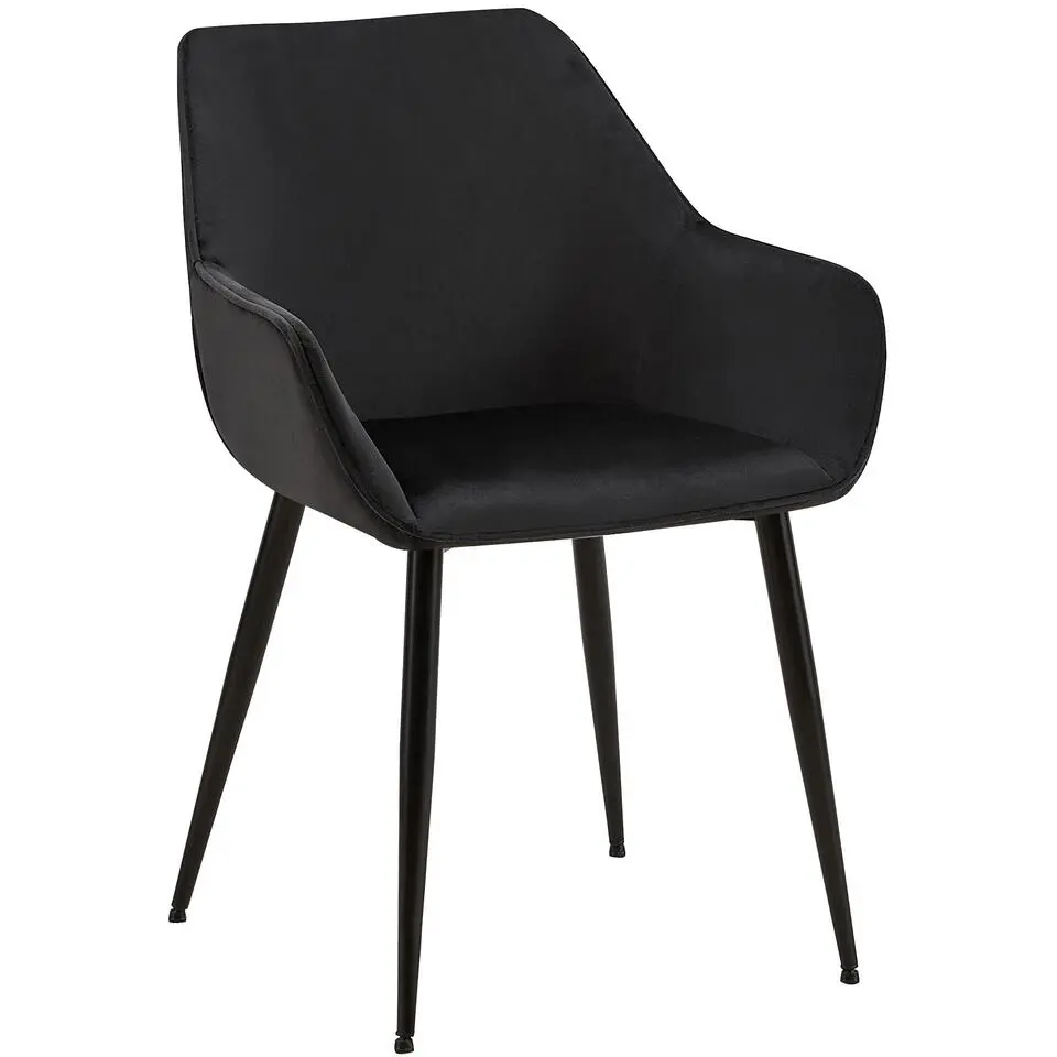 CLP Eetkamerstoel Luena zwart Frame - Fluweel - zwart