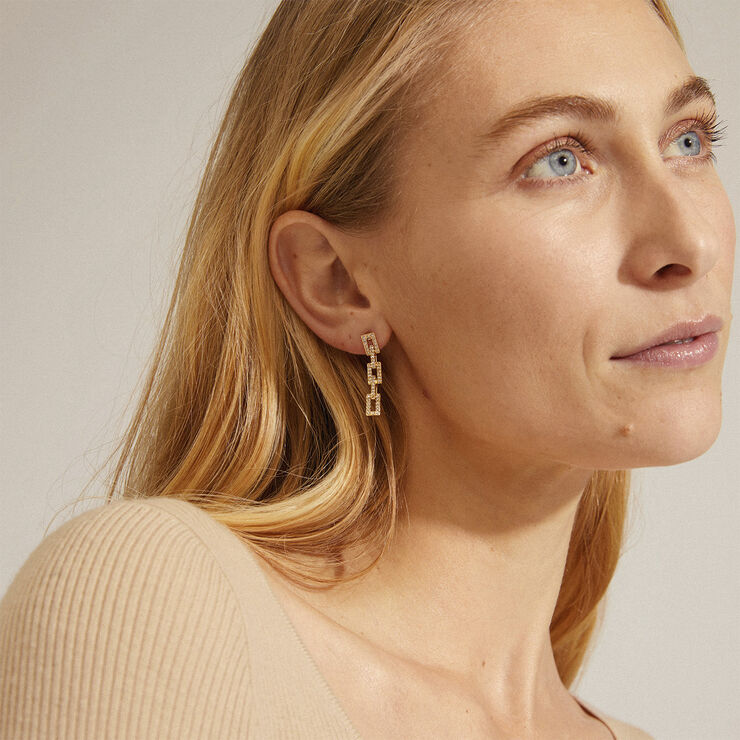 Pilgrim COBY recycled crystal earrings gold-plated Guld