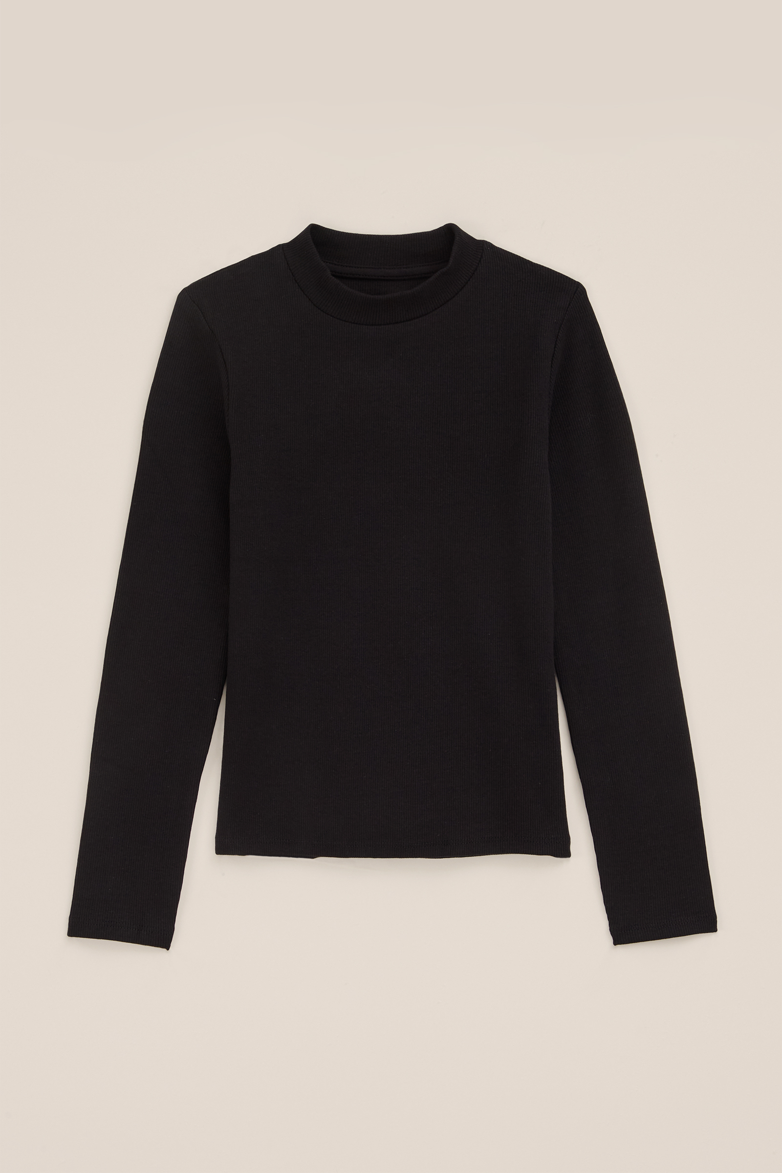 Meisjes geribd T-shirt WE Fashion Zwart
