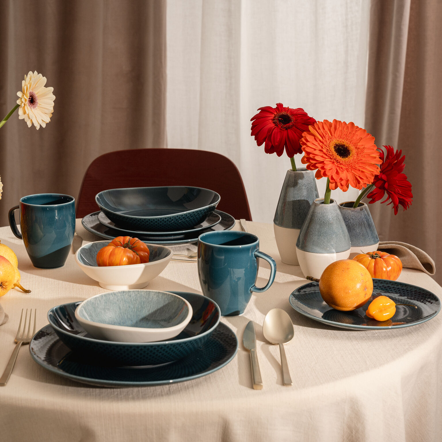 Junto Ocean Bl./Aquamarine Set 24-tlg./Espresso