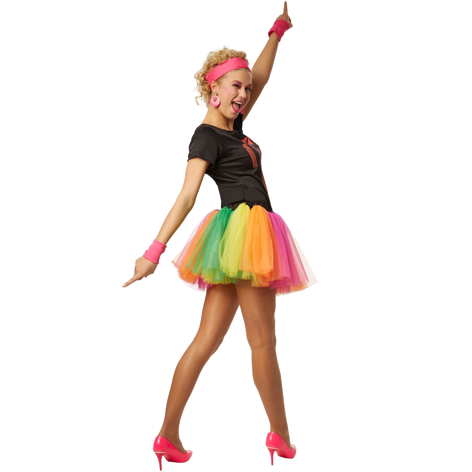 tectake® Frauenkostüm 80er Jahre Disco-Lady