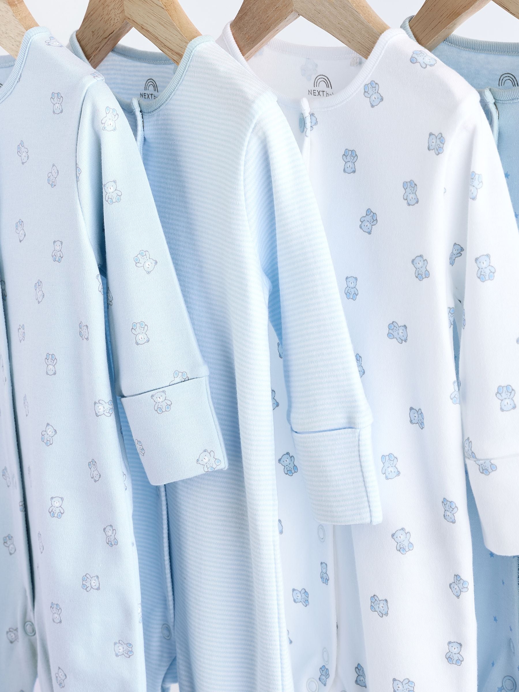 Blauw - Babypyjama met berenprint (0-2jr)
