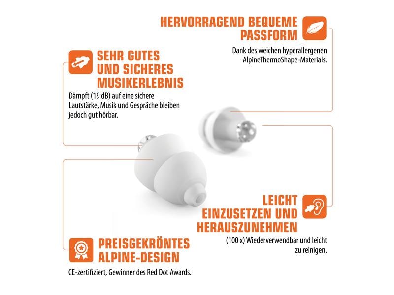 Alpine Party Plug Gehörstöpsel 1 Paar Silikonfreier Gehörschutz