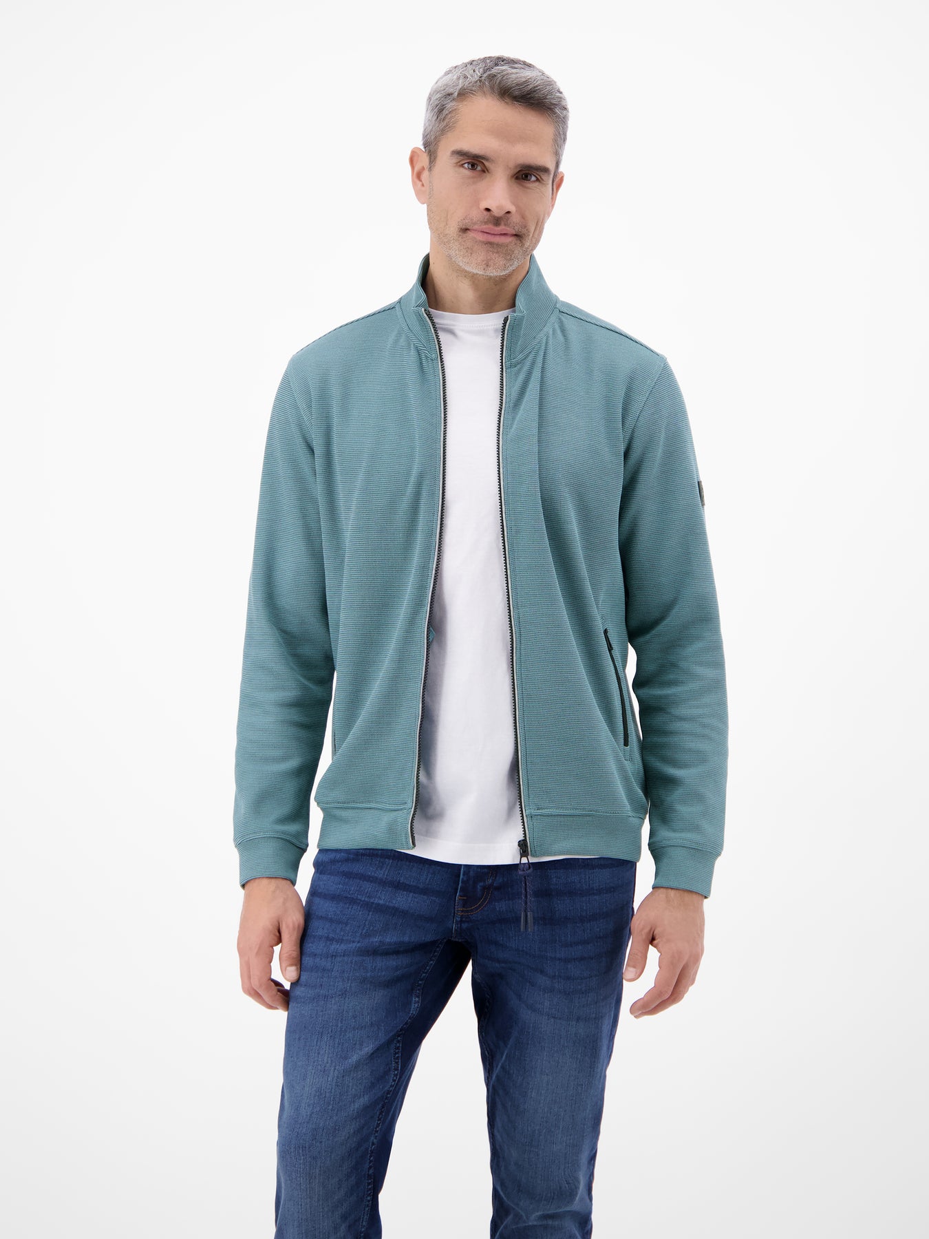 Sweatjacke aus Baumwollmischgewebe