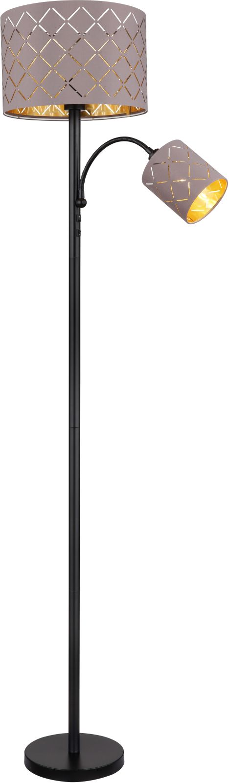 LED-Stehleuchte - schwarz-grau - 162 cm
