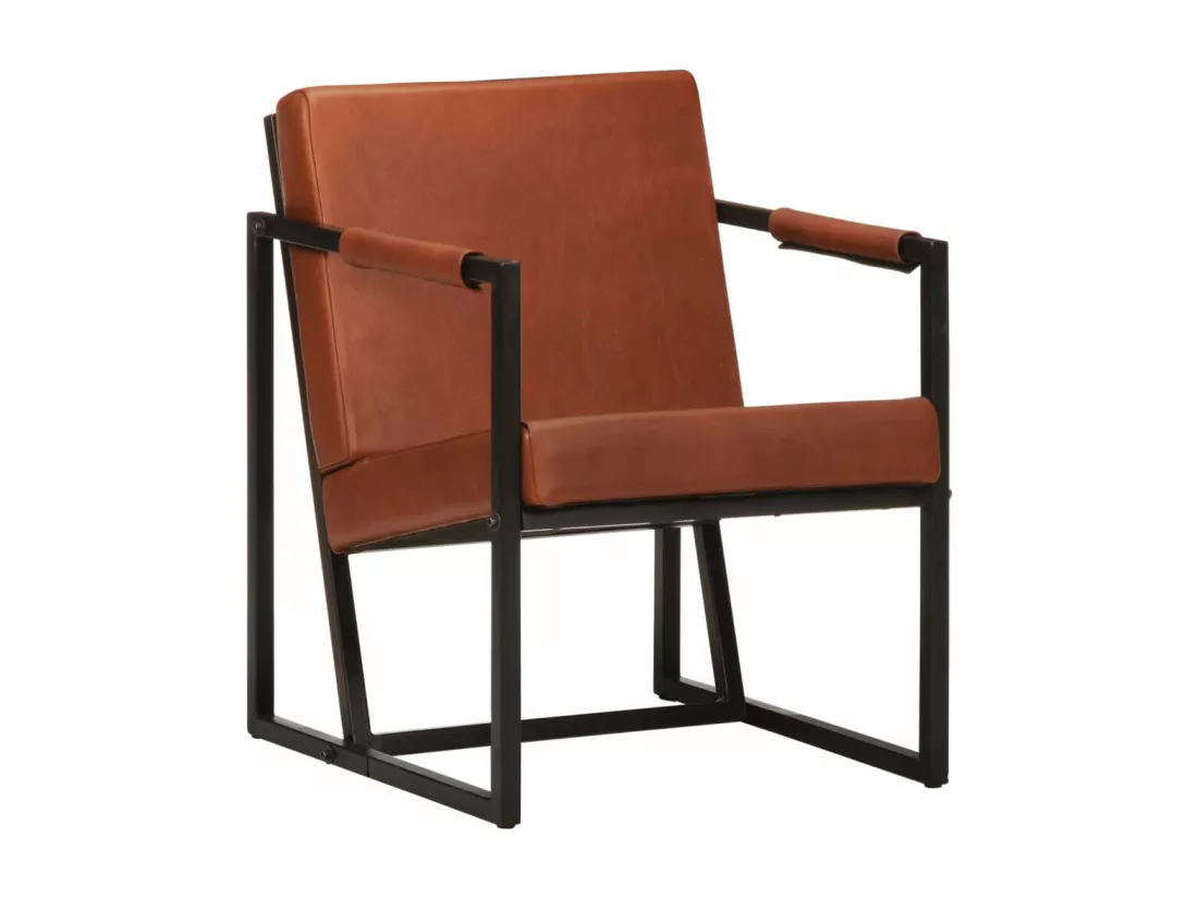 Fauteuil Marron Cuir véritable