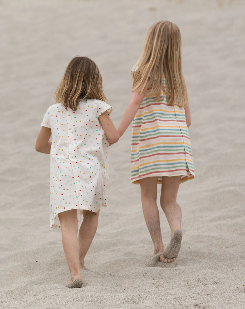 Kurzarmkleid RAINBOW STRIPES in bunt