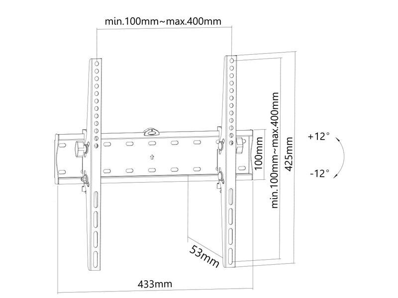 NEOMOUNTS Wandhalterung FPMA-W350 Schwarz Neigbare Wandhalterung für Flachbildschirme bis 55 Zoll