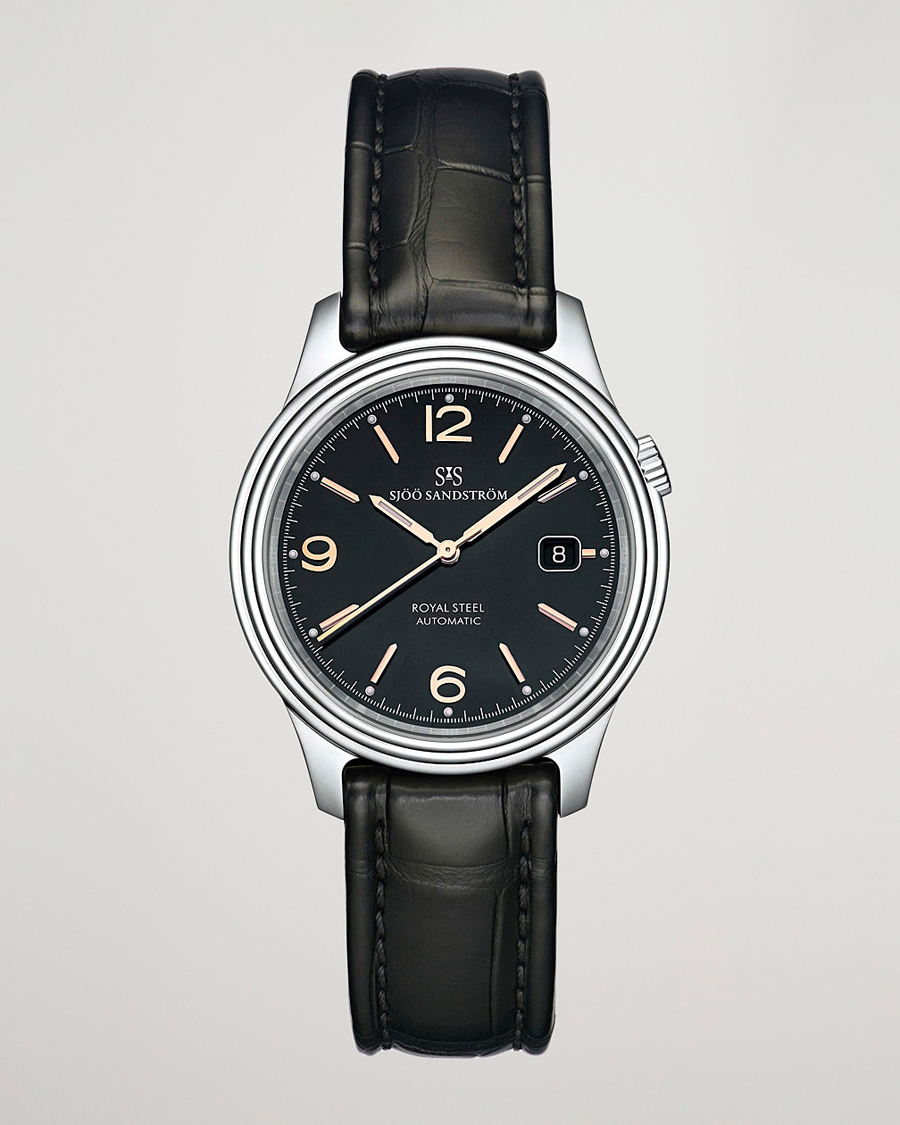 Sjöö Sandström Royal Steel Classic 41mm Black and Black Alligator