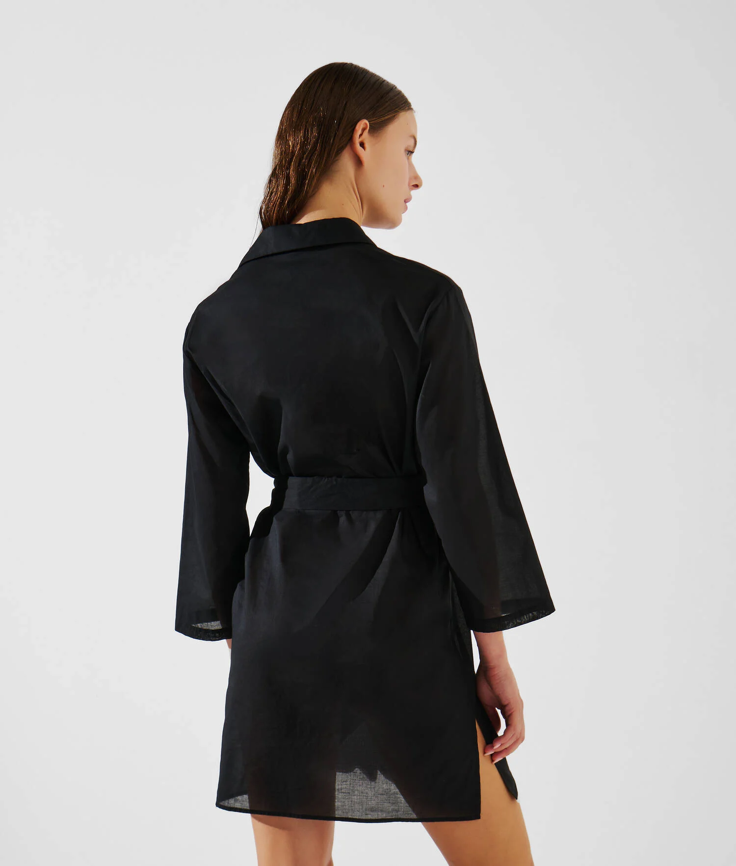 ROBE-CHEMISE DE PLAGE K/SIGNATURE - Noir