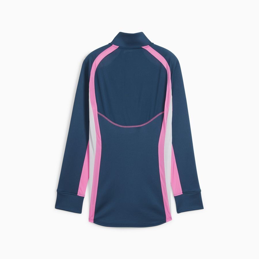 PUMA Maillot d'Entraînement IndividualBlaze Fermeture Éclair 1/4 - Bleu Marine/Electric Lime/Rose Femme