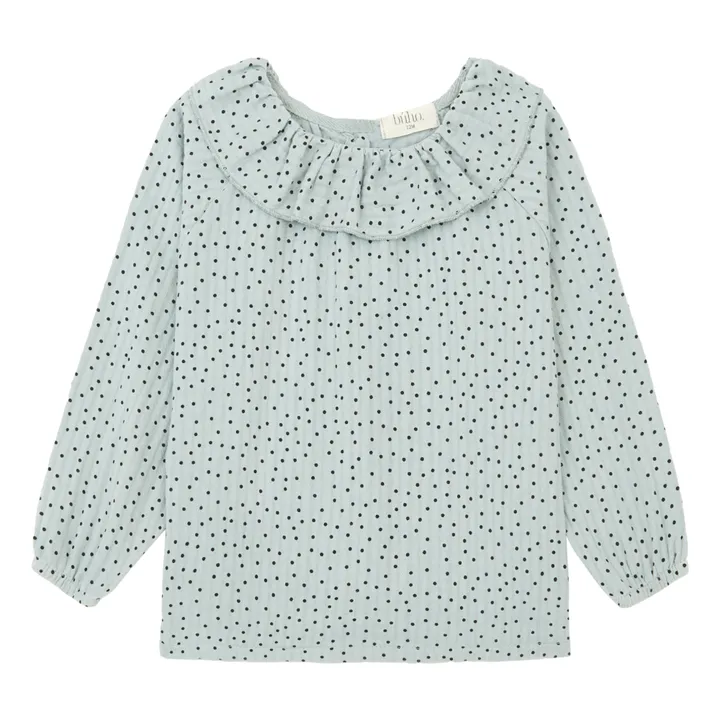 Búho Blouse Coton Bio Pois | Bleu gris