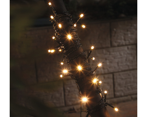 Lafiora kerstverlichtingssnoer, 4,7 m + 0,5 m aansluitdraad, 48 LED's, warm wit licht, inclusief timer en dimmer