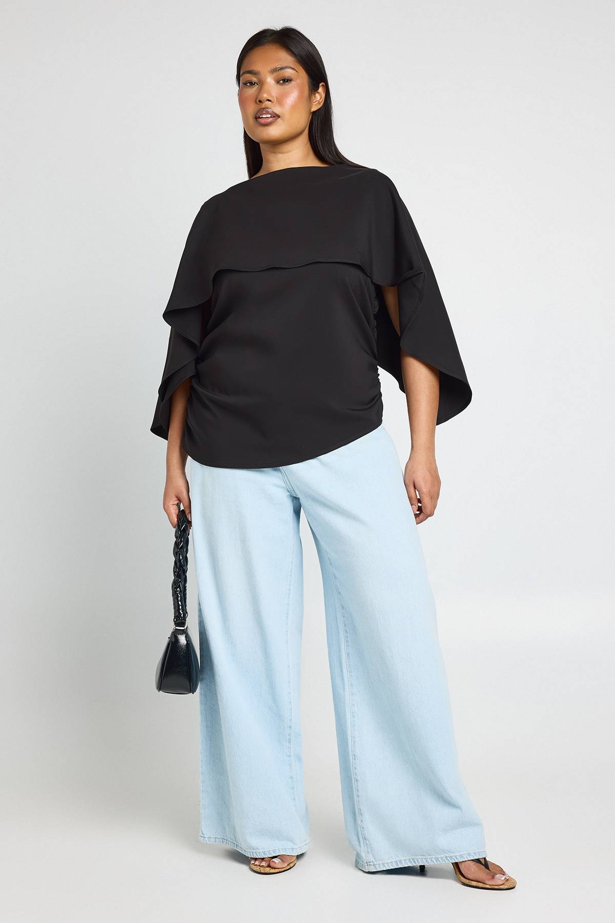 boohoo Haut Grande Taille À Superposition Cape