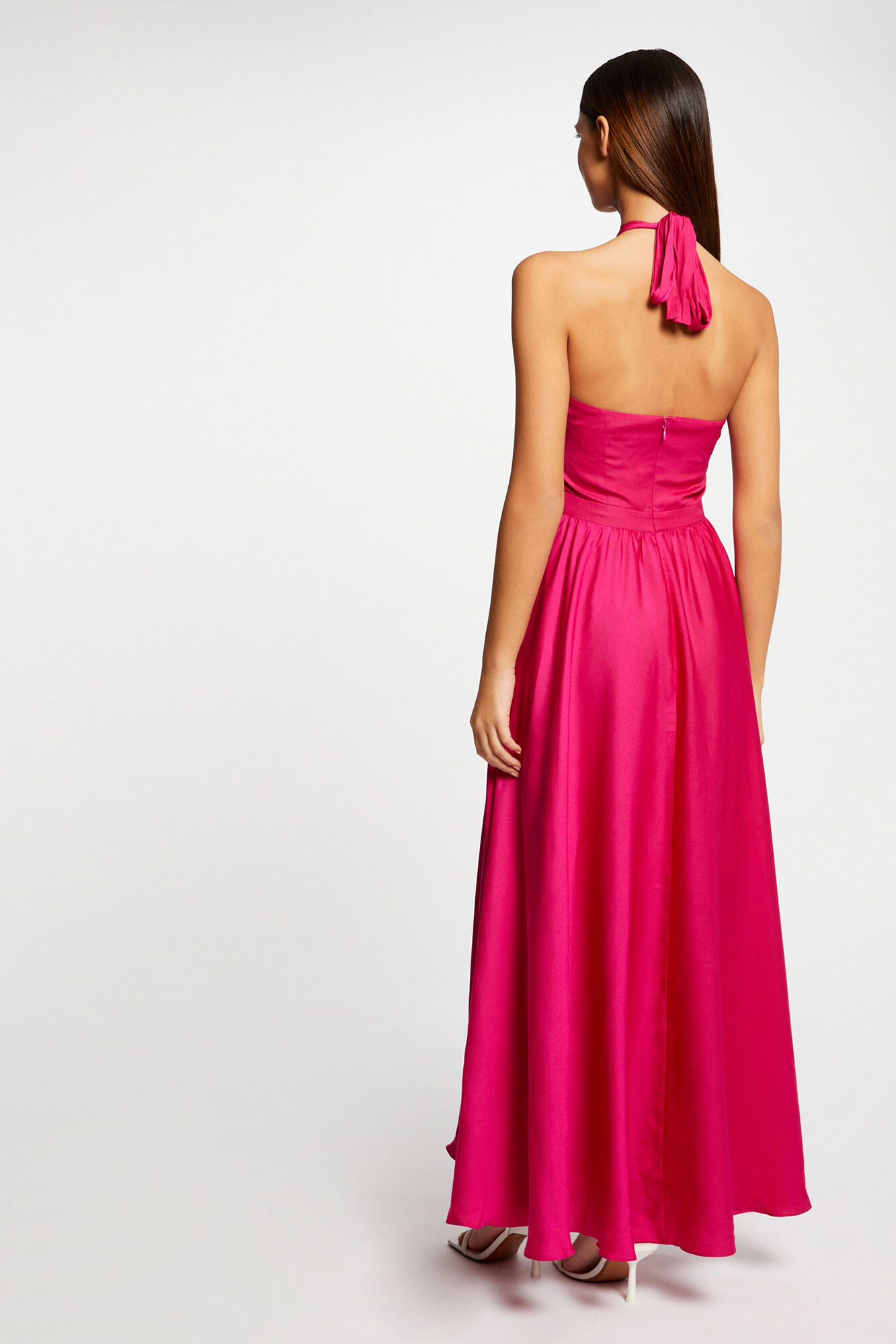 Vestido longo sem mangas - Fúcsia