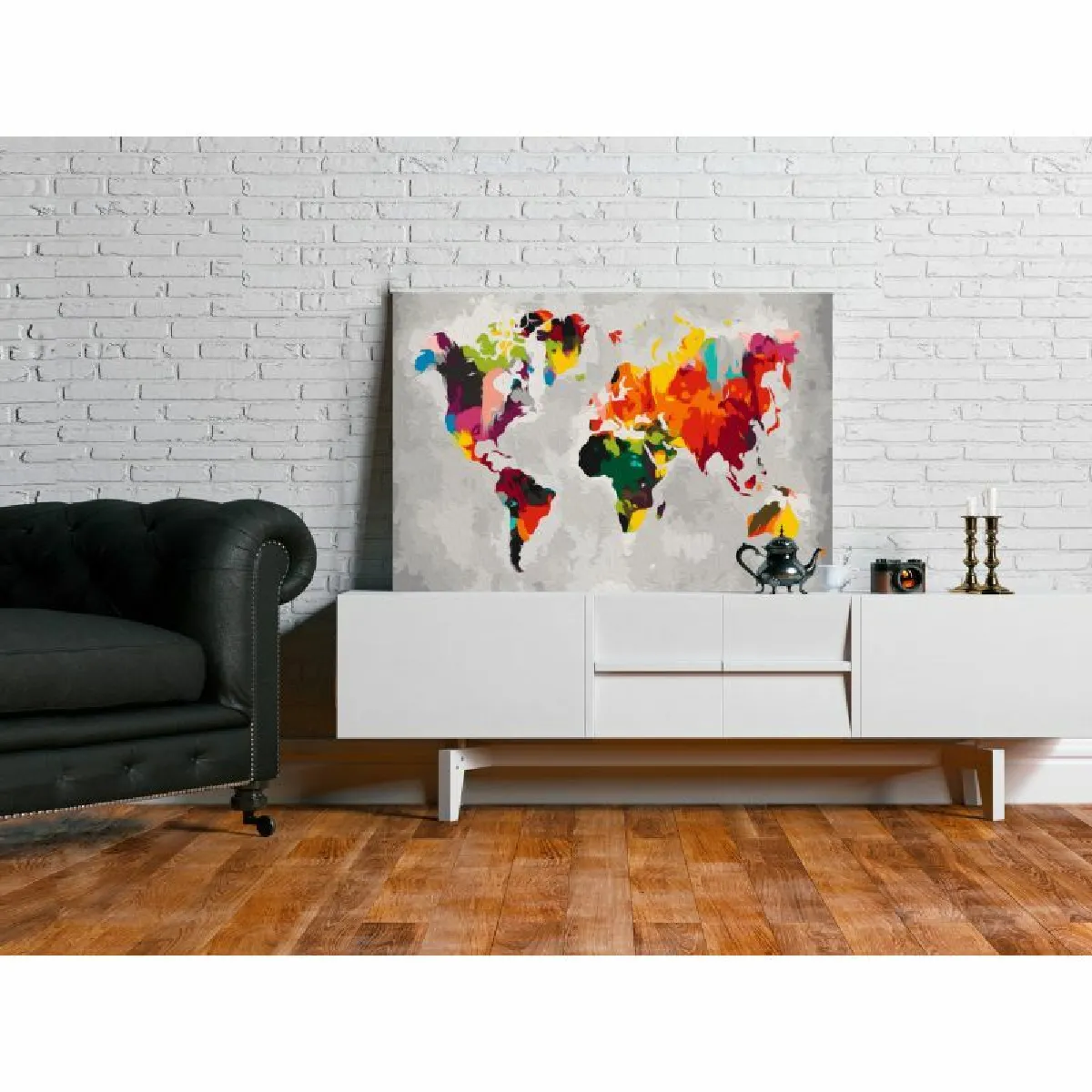 Paris Prix Carte du Monde Couleurs Criardes 40x60