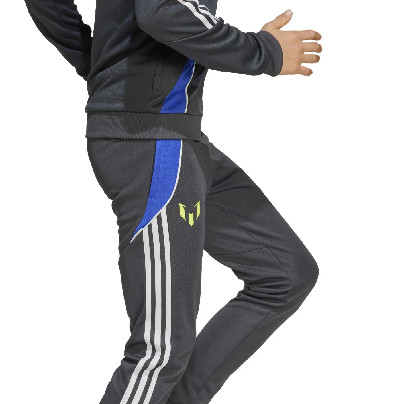 Adidas Messi Trainingsbroek Kids Donkergrijs Neongeel Blauw