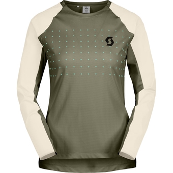 Scott Trail Vertic Pro Langarmtrikot Hay Green / Cotton White Damen