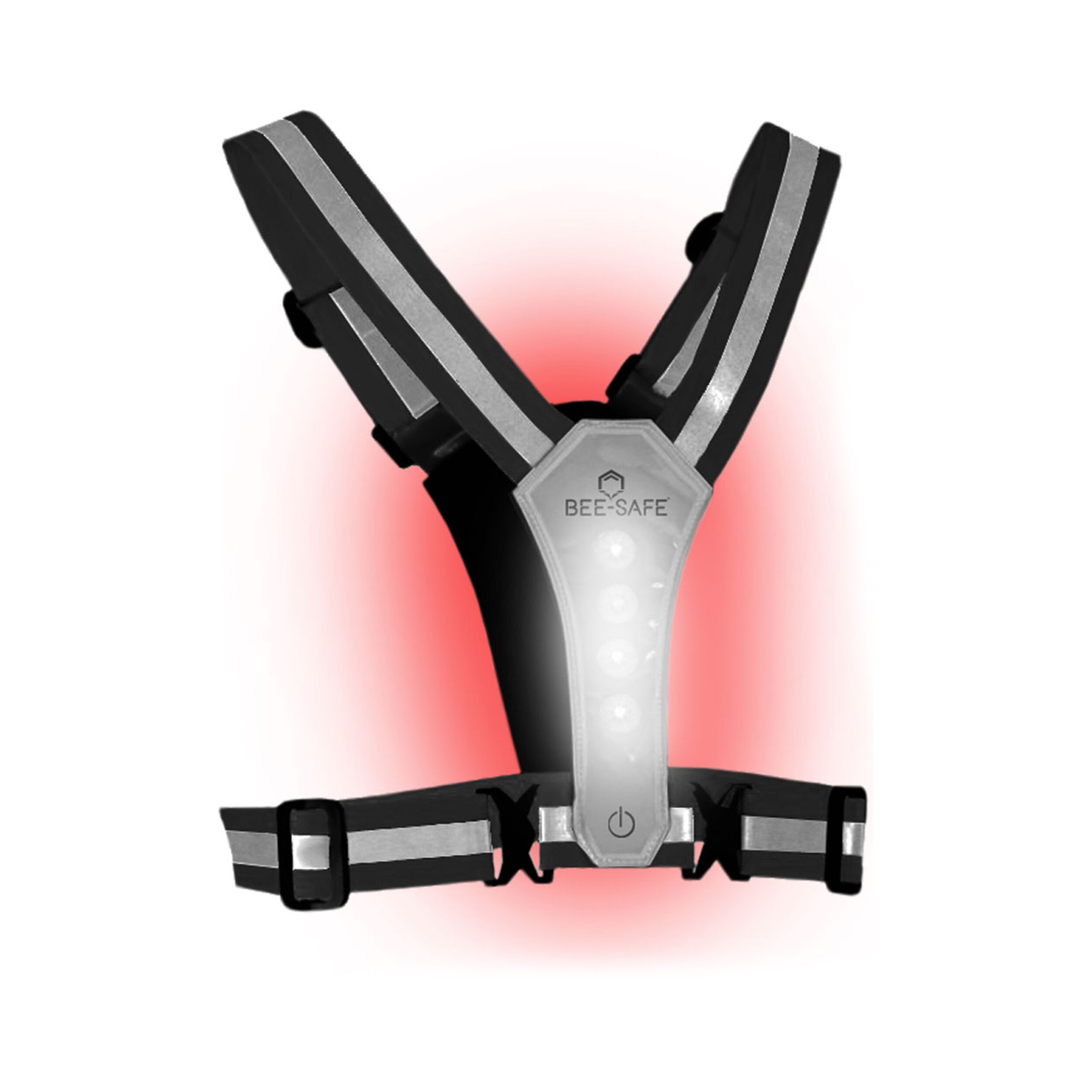Bee-Safe Led Harness Phone Pocket Système D'éclairage - Argent