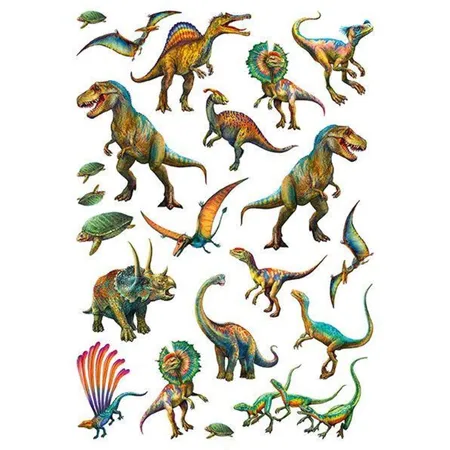 Schmidt Spiele KinderPuzzle - Wilde Dinos, 150 Teile, mit add on Tattoos Dinosaurier