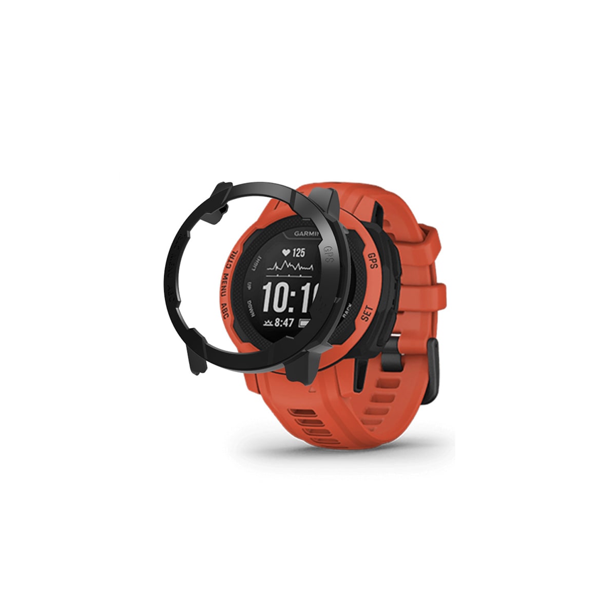 Veske med skjermbeskytter til Garmin Instinct 2S Sort