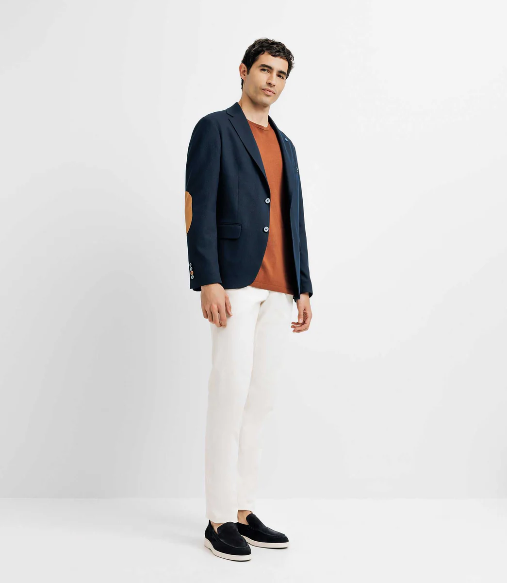 Veste casual à coudière marine
