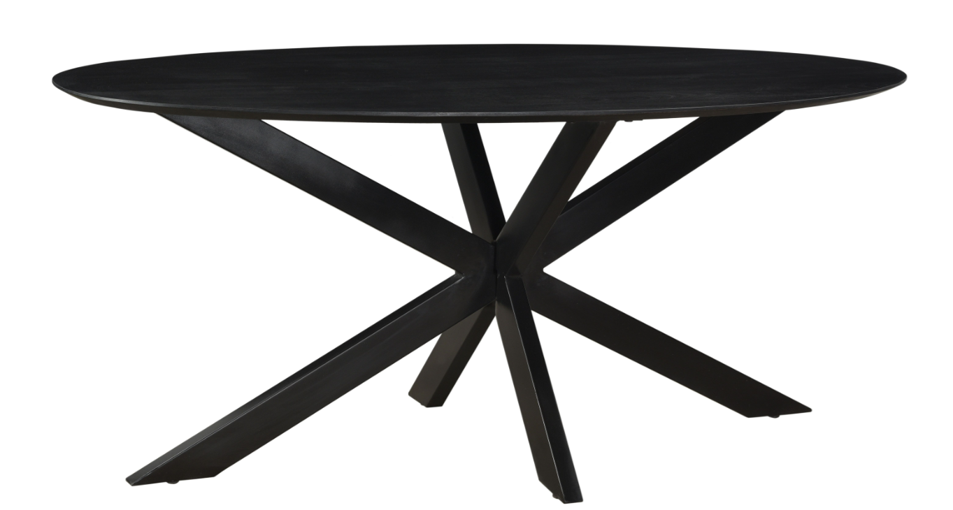 Ovale eettafel Ossy 160 cm kruispoot