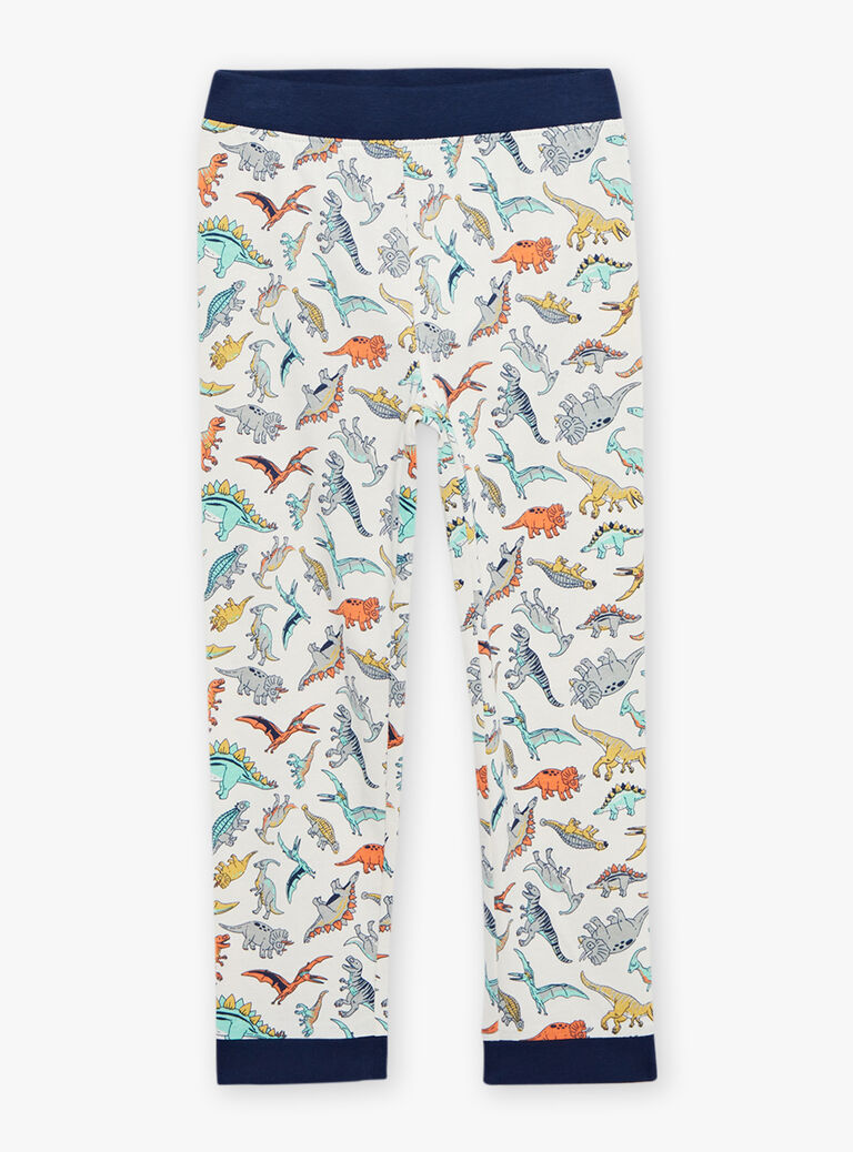 Ensemble pyjama écru avec dinosaures