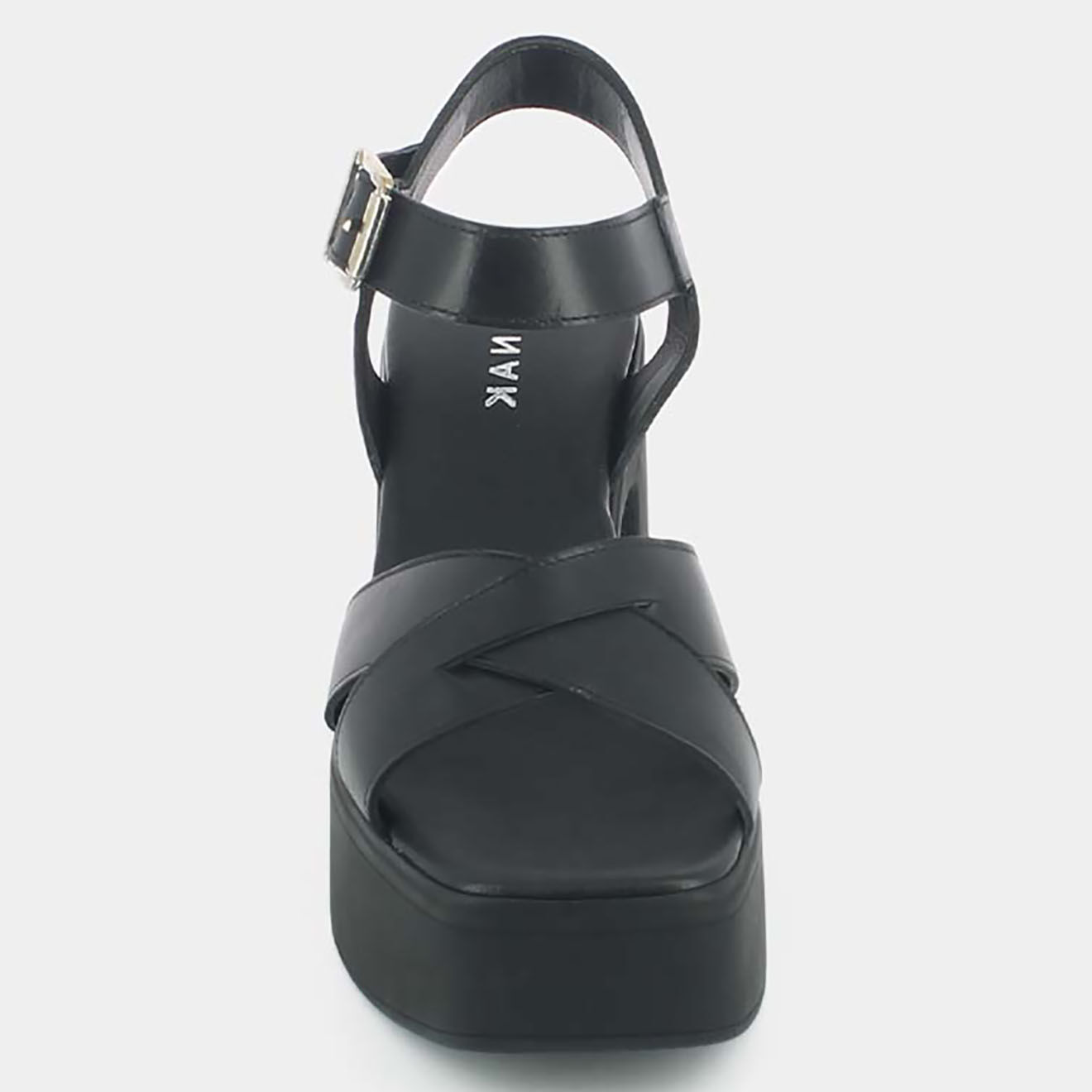 Jonak Sandales en Cuir Palme noires - Talon 10 cm