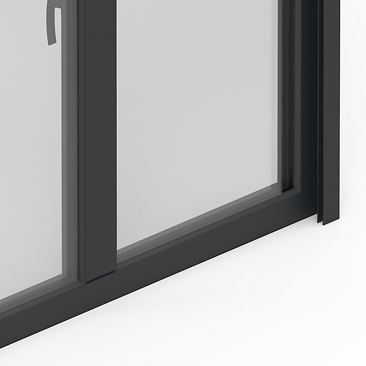 Fenêtre alu 2 vantaux oscillo-battant + volet roulant électrique GoodHome gris - l.100 x h.145 cm