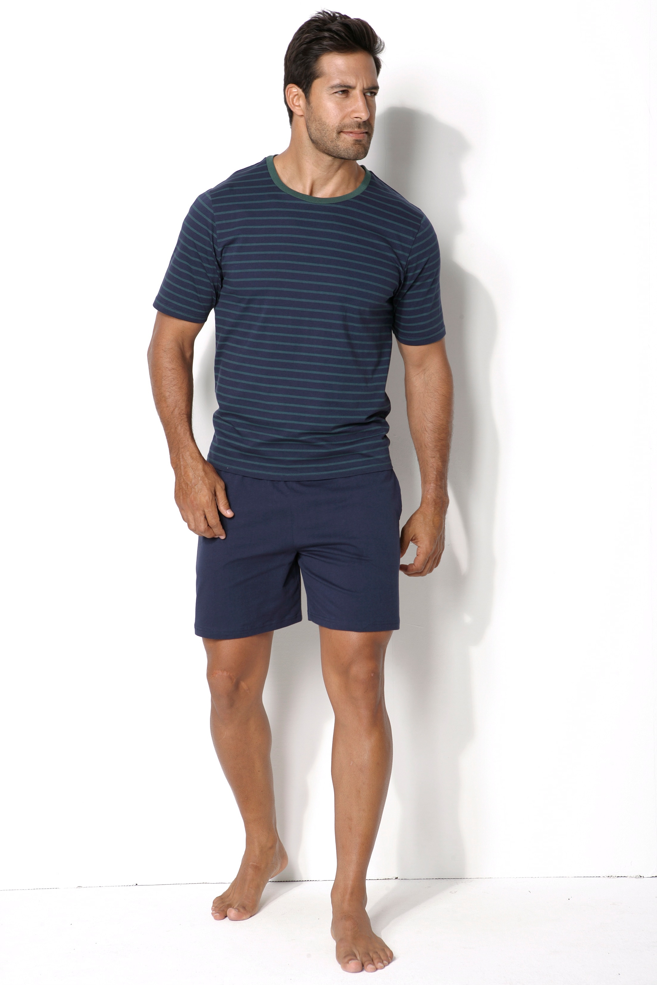 le jogger® Pyjama, 4 Stk. Schlafanzug im Streifendesign