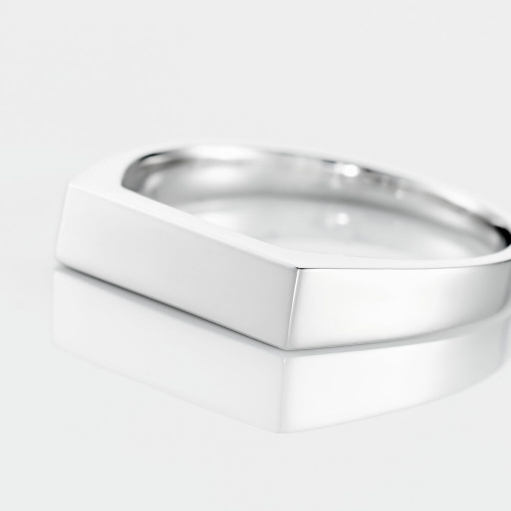 Chevalière Melvin Argent Blanc