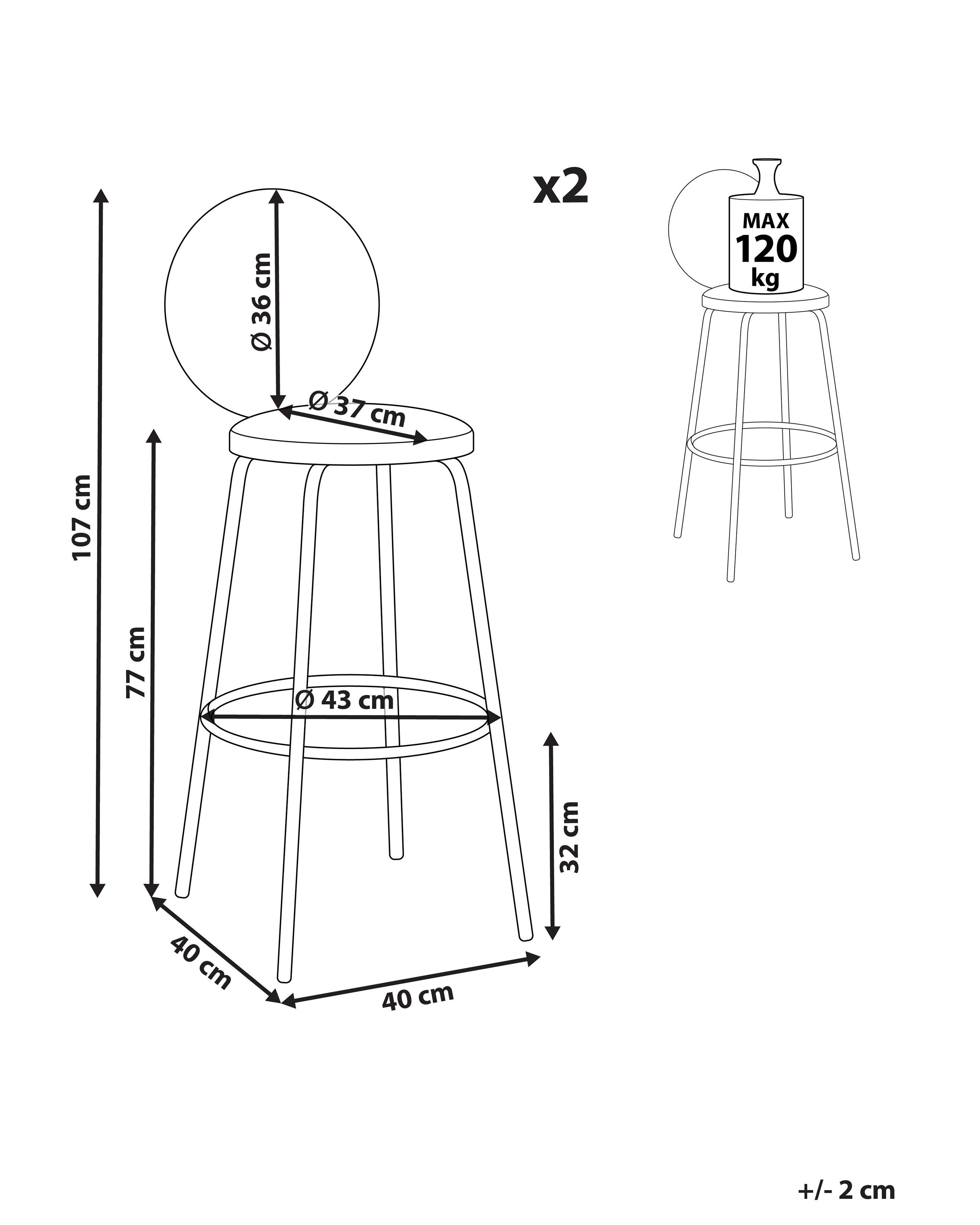 Set van 2 barstoelen EMERY Bouclé Lichtgroen