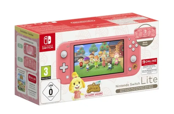 Nintendo Switch Lite - Timmy & Tommy Aloha Edition - håndholdt spillekontrolenhed - Koral - Animal Crossing: New Horizons