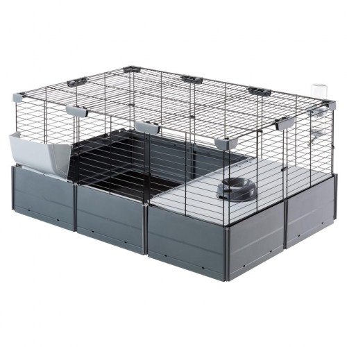 Casa cinza Ferplast Multipla para porquinhos-da-índia e coelhos.