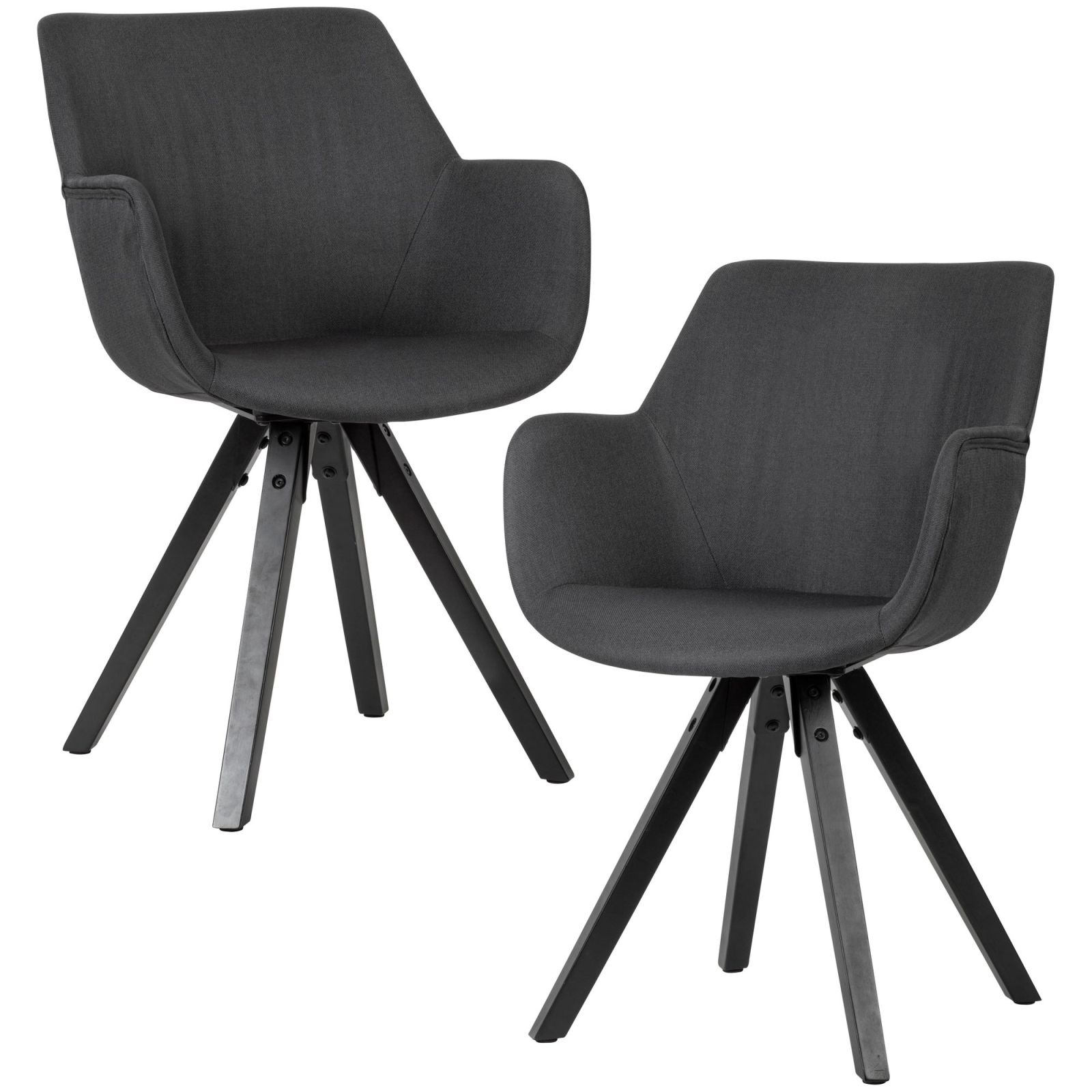 2er-Set Stuhl - schwarz - Webstoff