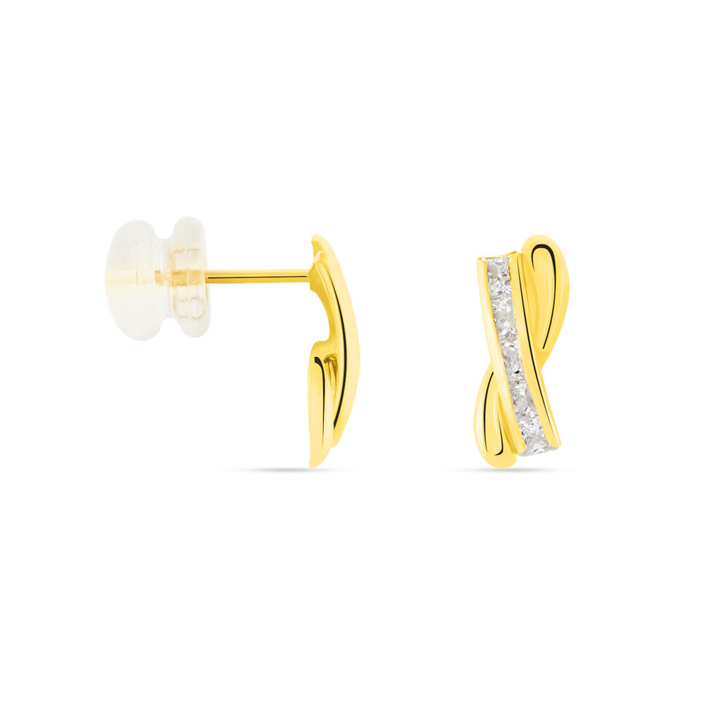 Boucles D'oreilles Puces Grebera Or Jaune Oxyde
