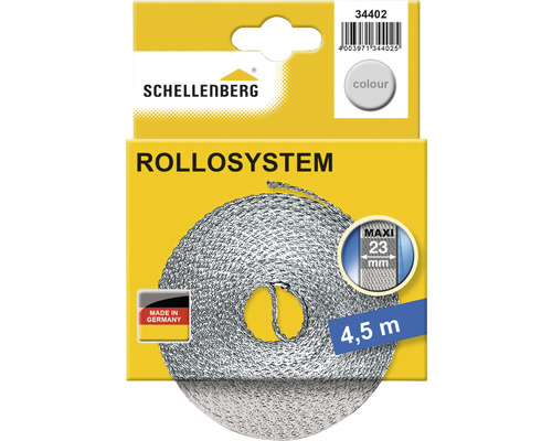 Rolluikband Maxi Schellenberg 34402, 23mm/4,5m, grijs