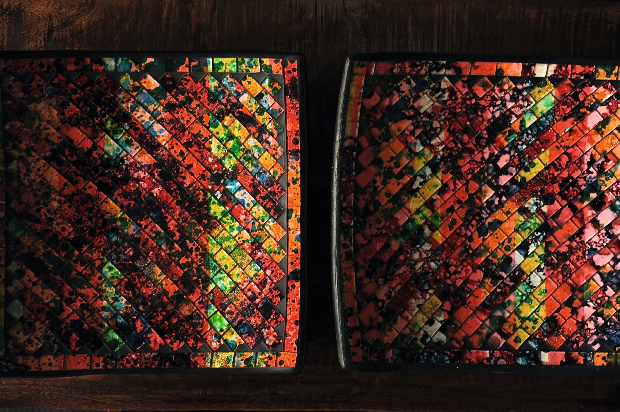 Mosaikteller 'Gaudí', Rottöne, in 3 Größen von fischer's lagerhaus