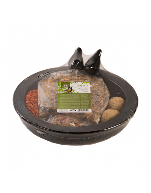 Best For Birds Vogelbad Keramiek Rond Met Voer - Tuinvogelvoer - 31x33x11 cm