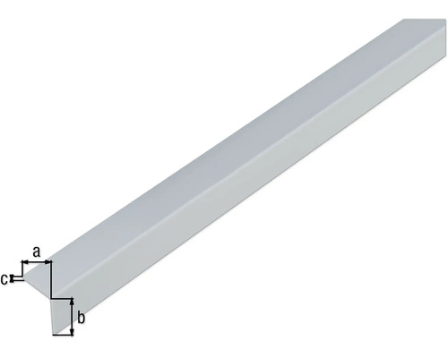 PVC hoekprofiel, aluminiumgrijs, 20x20x1 mm, 1 m