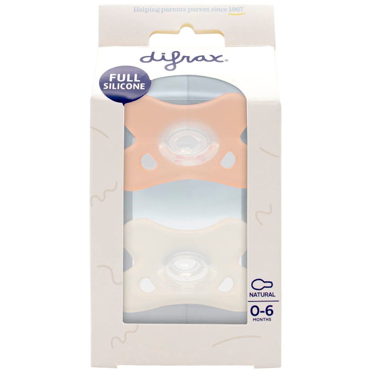 Difrax Fopspeen natural siliconen 0-6M roze