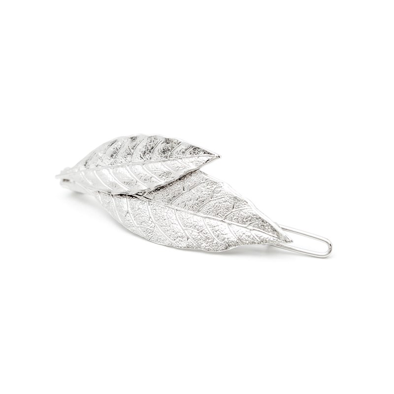 barrette feuilles plaqué argent - THALIE