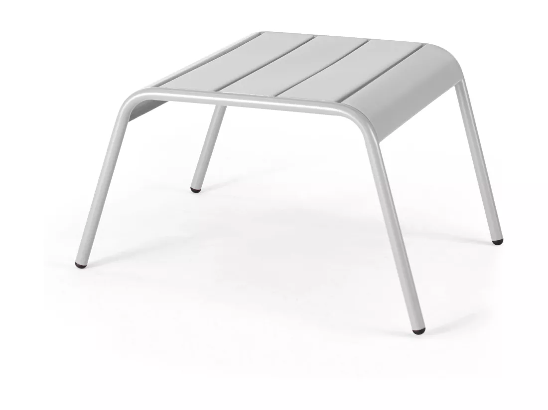 Lot de 2 fauteuils relax avec repose-pieds en métal blanc - Palavas