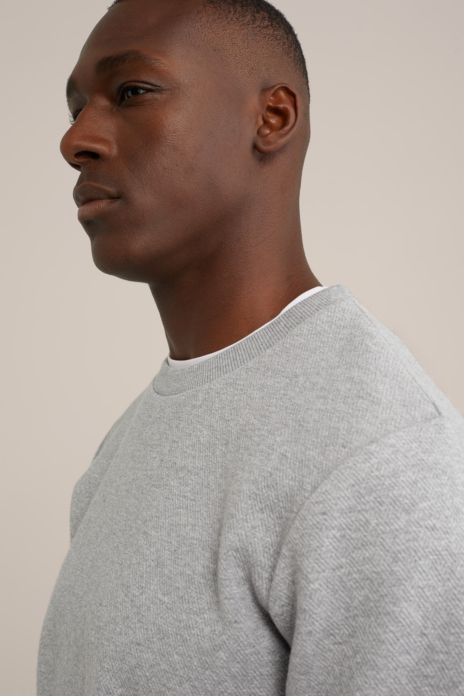 sweater met structuur WE Fashion Lichtgrijs