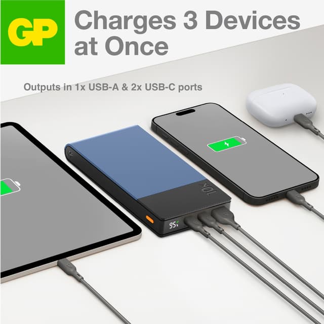 GP M2+ 10.000 mAh powerbank (blå)