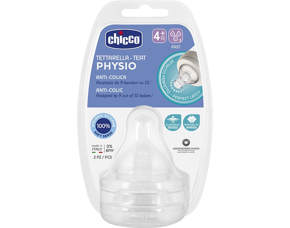 TETINA CHICCO P5 SILICONE FLUXO RÁPIDO 4M  2UN