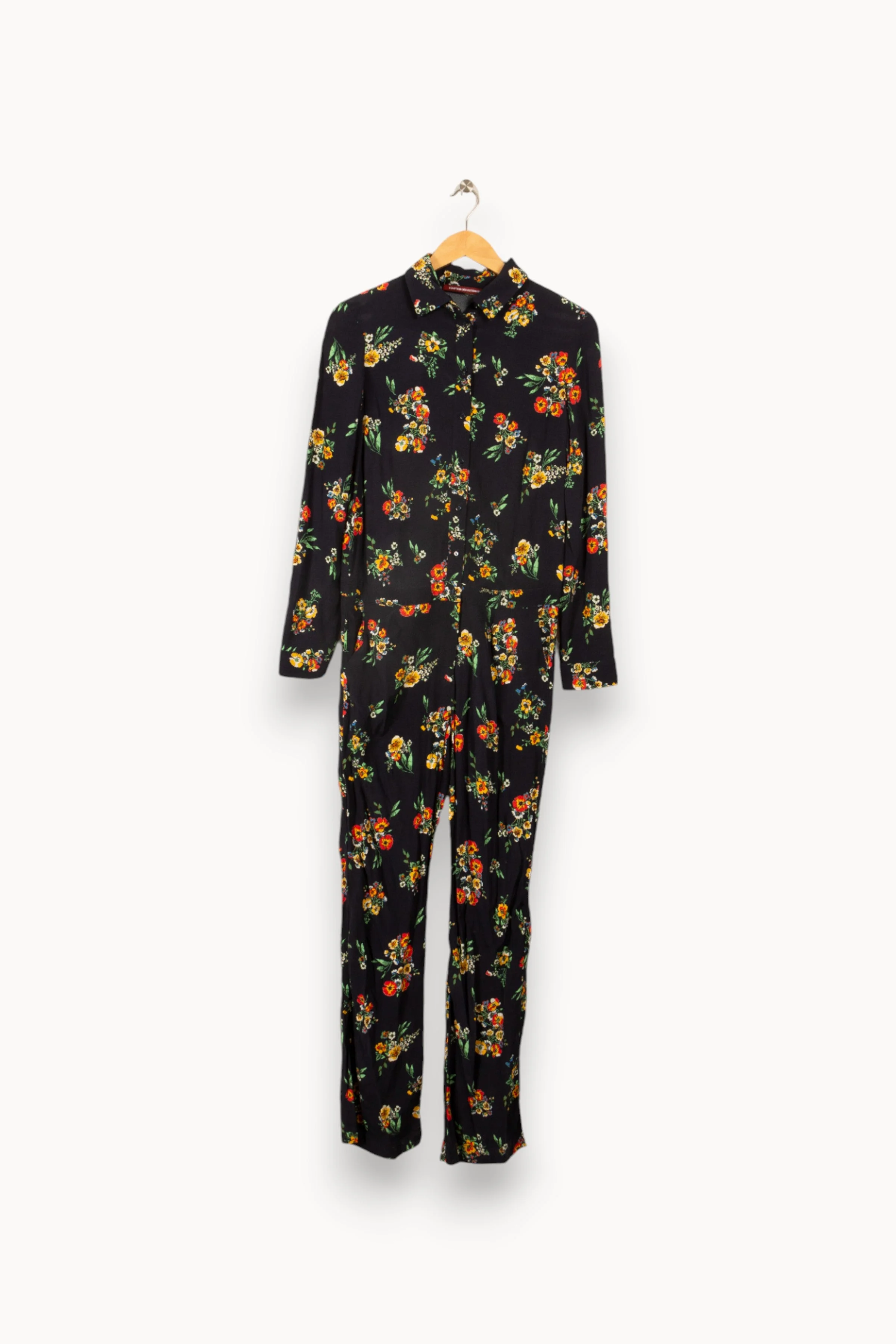 Combinaison bleu foncé fleurie | Multicolore